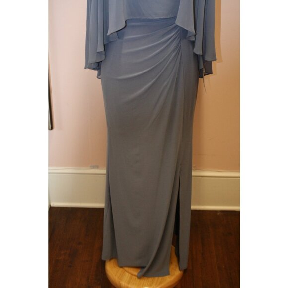 NWT Alex Evenings Steel Blue Formal Dress With Sleeves. - Picture 4 of 5